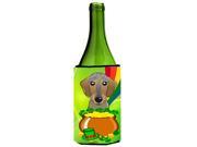 Carolines Treasures BB1977LITERK Wirehaired Dachshund St. Patricks Day Wine Bottle Koozie Hugger