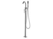ALFI Trade AB2534 PC Polished Chrome Single Lever Floor Mounted Tub Filler Mixer w Hand Held Shower Head