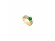 Fine Jewelry Vault UBJ993Y14DE 101RS6 Emerald Diamond Engagement Ring 14K Yellow Gold 2.00 CT Size 6