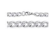 Doma Jewellery SSSSN01124 Stainless Steel Necklace Curb Style 9.5 mm. Length 18 2 24 in.