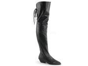Pleaser ROD8822_BPU 6 Black Faux Leather Thigh Hi Cow Leather Boot Size 6