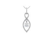 Fine Jewelry Vault UBPDS85436W14CZ Infinity Inspired Pendant in 14K White Gold with Triple Quality CZ Totaling 1.50 Carat