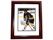 8 x 10 in. Ray Bourque Autographed Boston Bruins Photo Hall of Famer Mahogany Custom Frame