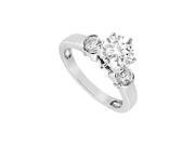 FineJewelryVault UBJ1705W14D 101 Diamond Engagement Ring 14K White Gold 0.50 CT Diamonds Size 7