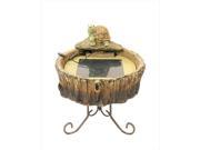 NorthLight 18 in. Solar Powered Distressed Tree Trunk Turtle Outdoor Garden Water Fountain