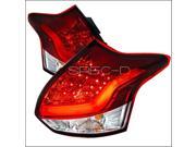 Spec D Tuning LT FOC125RLED TM 5 Door LED Tail Lights for 12 to 14 Ford Focus Red 12 x 29 x 34 in.