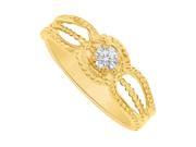 Fine Jewelry Vault UBNR81390AGVYCZ Glittering Jewelry for Mom CZ Mother Ring in Yellow Gold Vermeil