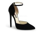 Pleaser SEXY21_BVEL 7 Ankle Strap Dorsay Pump Shoe Black Size 7