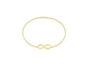 Fine Jewelry Vault UBBR3039AGVY 18K Yellow Gold Vermeil Infinity Bracelet in Sterling Silver with 7 in. Box Chain Bracelet