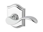 Baldwin EN.CUR.L.TAR.260 Entry Left Hand Curved Lever Traditional Arch Rose Bright Chrome
