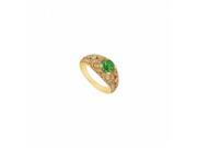 Fine Jewelry Vault UBJ8464Y14DE 101RS9 Emerald Diamond Engagement Ring 14K Yellow Gold 1.00 CT Size 9