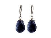 Dlux Jewels Sodalite Blue Semi Precious Stone with Gold Tone Sterling Silver Lever Back Earrings 1.54 in.