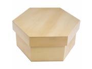 Multicraft Imports WS900 B Wood Craft Keepsake Box Set Hexagon