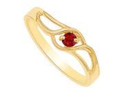 Fine Jewelry Vault UBNR81498Y14R Striking Ruby Prong Set Swift Twist Birthstone Mother Ring in 14K Yellow Gold