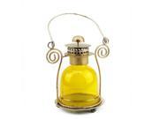 NorthLight 7.5 in. Decorative Yellow Glass Bell Tea Light Candle Holder Lantern