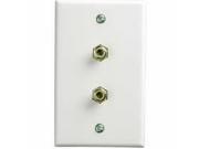 Audiovox VH128N Duplex Coaxial Wall Plate White