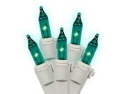 NorthLight Teal Green Mini Christmas Lights White Wire Set Of 100