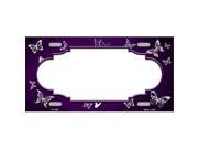 Smart Blonde LP 7685 Purple White Scallop Butterfly Print Oil Rubbed Metal Novelty License Plate