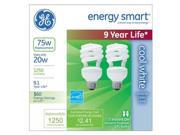 GE Lighting 67446 20W Compact Fluorescent Spiral Bulb Cool White 2 Pack