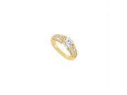 Fine Jewelry Vault UBJS4056AY14CZ CZ Engagement Ring 14K Yellow Gold 1.50 CT CZ 24 Stones