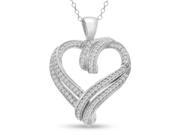 SuperJeweler 0.5 Ct. Contemporary Diamond Heart Necklace 18 in.