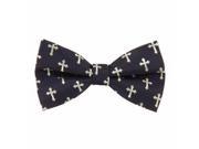 Eagles Wings 113283 Bow Tie Black With Cream Crosses 100 Percent Polyester