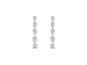 Fine Jewelry Vault UBER1603W14CZ Cubic Zirconia Journey Earrings 14K White Gold 1.00 CT Cubic Zirconia