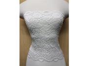 Ally Rose Toppers tl s white 12 in. Long Stretchy Lace Bandau Tube Top Topper
