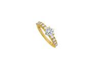 Fine Jewelry Vault UBNR50496AGVYCZ CZ Engagement Ring in Yellow Gold Vermeil