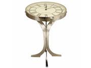 EcWorld Enterprises 7727872 49 Bond Street London Metal Round Pedestal Clock Coffee And End Table