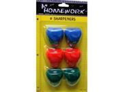 A Homework Pencil Sharpeners Heart design 6 pack Case of 48