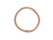 Fine Jewelry Vault UBBRS650908AGVR Sterling Silver Rose Gold Plated 4.3mm Woven Stretch Bracelet