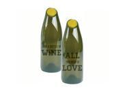 Evergreen Enterprises EG8GCH006 By The Bottle Large Glass Cork Carafe All You Need Is Love And Wine