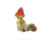 NorthLight 8.25 in. Young Boy Gnome Under A Mushroom Spring Outdoor Garden Patio Figure