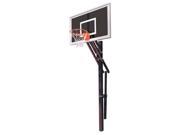 First Team Slam Eclipse Steel Smoked Glass In Ground Adjustable Basketball System Columbia Blue