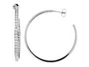 Doma Jewellery SSEKZ100A Sterling Silver Hoop Earring With CZ 32 mm. Diameter