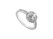 FineJewelryVault UBJ6516W14D 101 Diamond Engagement Ring 14K White Gold 1.00 CT Diamonds Size 7