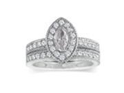 SuperJeweler H020917EW 14W z9.5 1Ct Marquise Diamond Bridal Set Ring In 14K White Gold Size 9.5