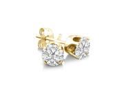 SuperJeweler 14K 1 Ct. Cubic Zirconia Stud Earrings Crafted In Over Sterling Silver Yellow Gold