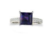 SuperJeweler 14K 1.75 Ct. Square Cut Amethyst And Diamond Ring White Gold