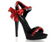 Fabulicious LIP115_BR_B 6 0.75 in. Platform Ankle Strap Sandal Black Red Size 6