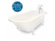 American Bath Factory T051B WH R B Champagne Trinity 60 in. Bisque Acrastone Air Bath Tub Large