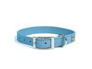 Rockinft Doggie 844587013257 1 in. x 20 in. Leather Collar Plain Blue