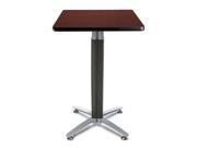 OFM CMT24SQ MHGY 24 in. Square Metal Mesh Base Cafe Table Mahogany