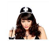Roma Costume 14 H113 AS O S Black Nurse Hat With Cross One Size