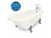 American Bath Factory T051B SN R B Champagne Trinity 60 in. Bisque Acrastone Air Bath Tub Large