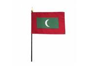 Annin Flagmakers 210089 4 x 6 in. Eb Maldives Mounted 12 Pack
