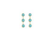 Fine Jewelry Vault UBERBK7155Y14BT 5 Carat Totaling Created Blue Topaz Drop Station Earrings in 14K Yellow Gold Bezel Setti