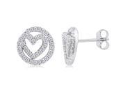 Doma Jewellery SSEHZ008 Heart Earrings With CZ Micro Setting 2.2 g.