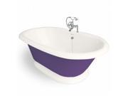 American Bath Factory T120F SN BP Heritage 72 in. Bisque Acrastone Bath Tub Satin Nickel Finish